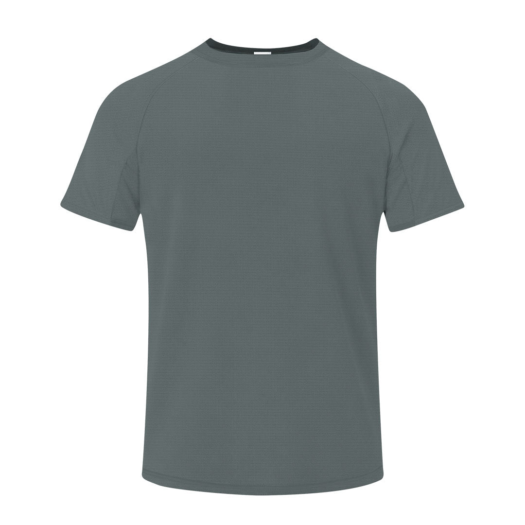 Camiseta adulto gris 100% poliéster transpirable 135g/m² vista frontal