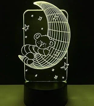 Lámpara 3D LED Osito en la Luna