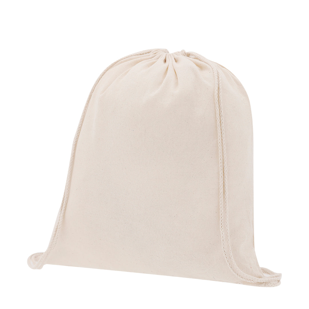 Mochila de cuerdas nature algodón 100g/m² extendida