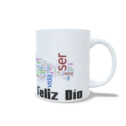 Taza "Feliz Día Padre" Nube de Palabras - Regalo Original y Emotivo