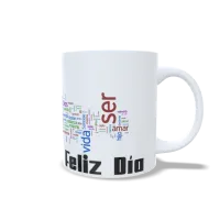 Taza "Feliz Día Padre" Nube de Palabras - Regalo Original y Emotivo
