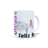 Taza "Feliz Día Padre" Nube de Palabras - Regalo Original y Emotivo
