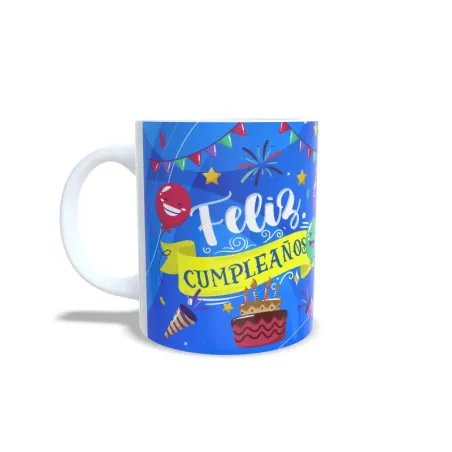 Taza "Feliz Cumpleaños" Pizza | Regalo Divertido y Original