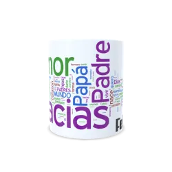 Taza "Feliz Día Padre" Nube de Palabras - Regalo Original y Emotivo