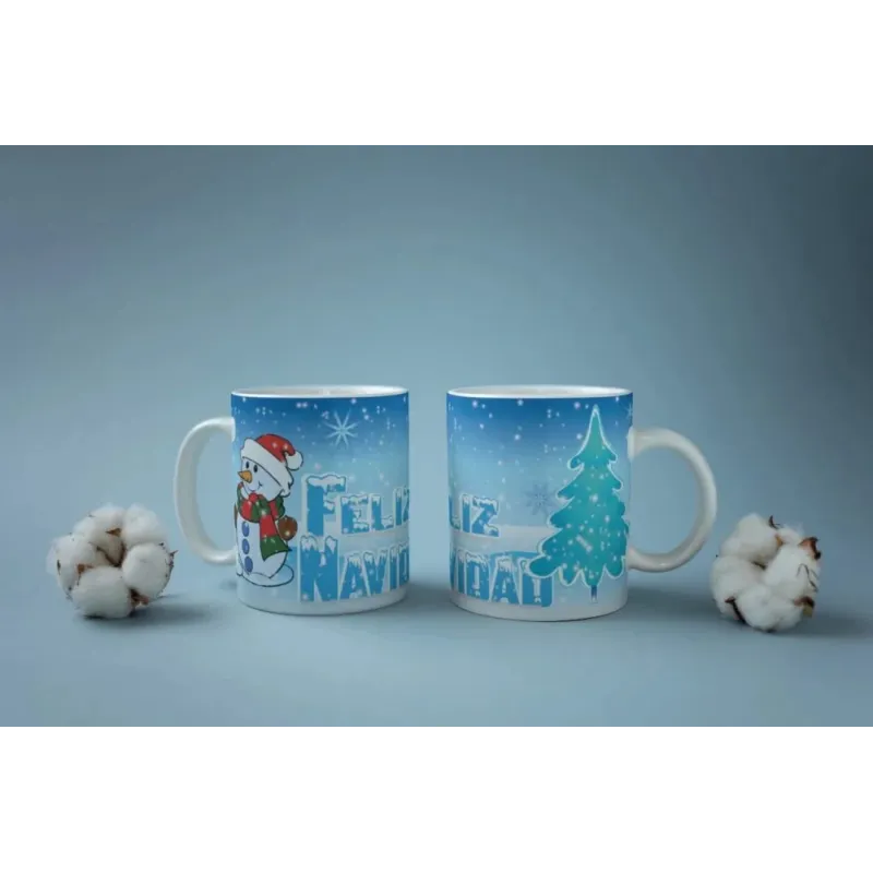 Taza Feliz Navidad Nieve Azul Taza Feliz Navidad Nieve Azul
