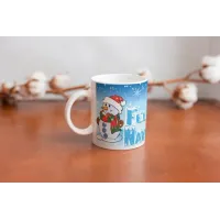 Taza Feliz Navidad Nieve Azul