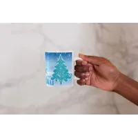 Taza Feliz Navidad Nieve Azul