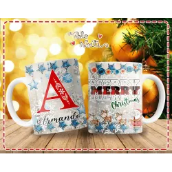 Taza Letra Personalizada Nombre «Merry Christmas»