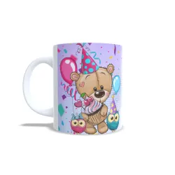 Taza "Feliz Cumpleaños" | Osito y Búhos