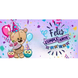 Taza "Feliz Cumpleaños" | Osito y Búhos