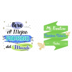 Taza "Para El Mejor Padrino Del Mundo" | Regalo Bautizo