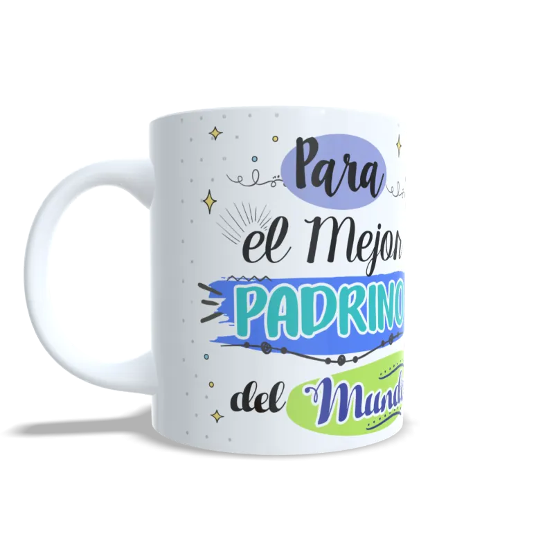 Taza "Para El Mejor Padrino Del Mundo" | Regalo Bautizo