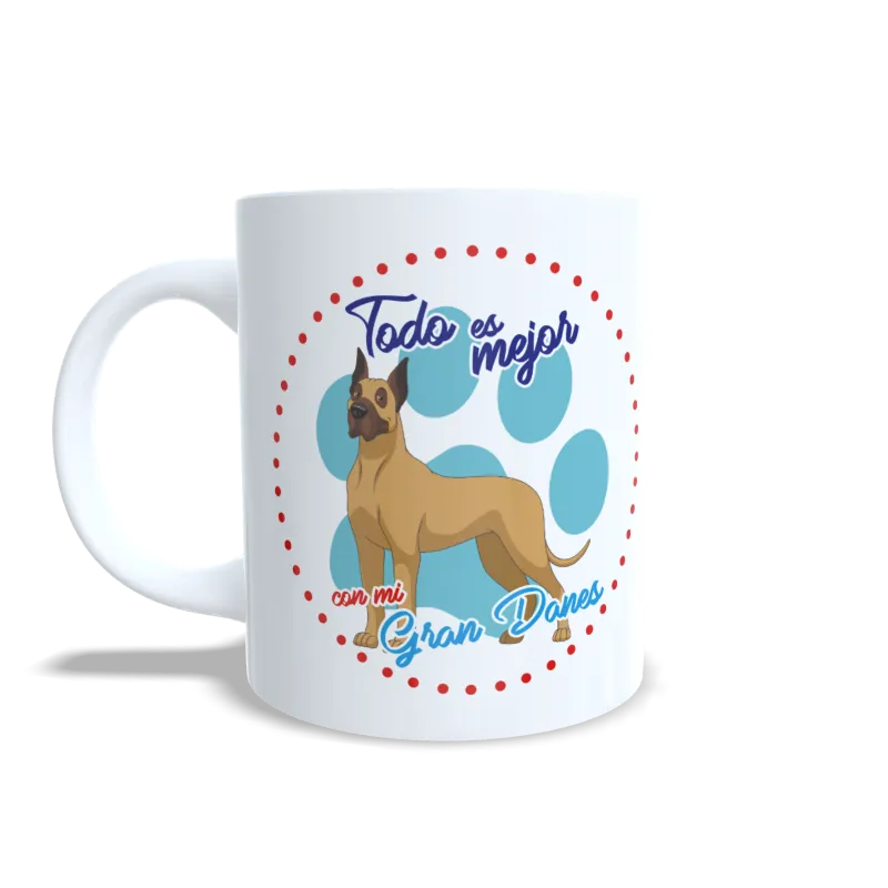 Taza "Todo es Mejor con mi Gran Danés" - Regalo Gigante Taza "Todo es Mejor con mi Gran Danés" - Regalo Gigante