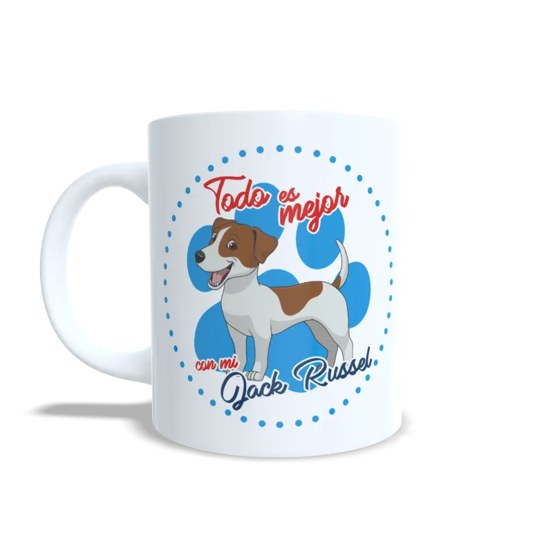 Taza "Todo es Mejor con mi Jack Russell" - Regalo Energético para Fans