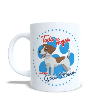 Taza "Todo es Mejor con mi Jack Russell" - Regalo Energético para Fans