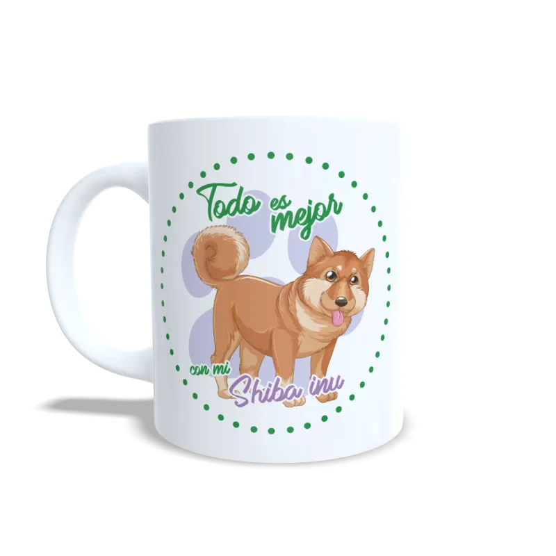 Taza "Todo es Mejor con mi Shiba Inu" - Regalo Original Taza "Todo es Mejor con mi Shiba Inu" - Regalo Original