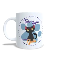 Taza de Gato Negro "Todo es Mejor con mi Gato" - Regalo Único