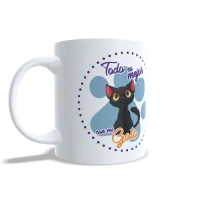 Taza de Gato Negro "Todo es Mejor con mi Gato" - Regalo Único