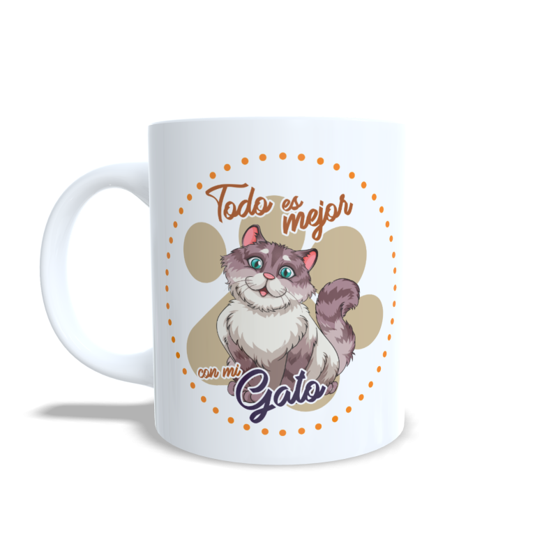 Taza "Todo es Mejor con mi Gato"- Regalo Original para Amante de Gatos Taza "Todo es Mejor con mi Gato"- Regalo Original para Amante de Gatos
