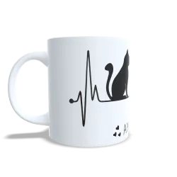 Taza "Amor Gatuno" | Latido de Corazón y Gato