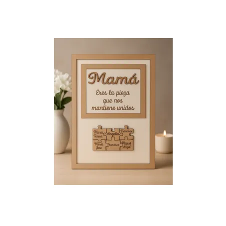 Cuadro Puzzle Madera 15x20 | Personalizado con Nombres