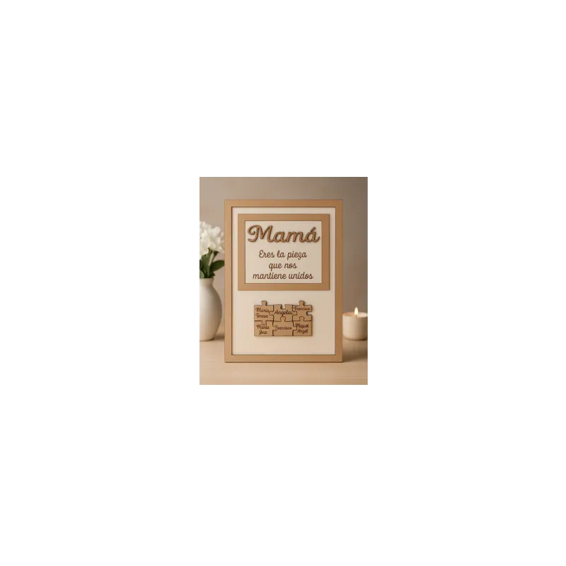 Cuadro Puzzle Madera 20x30 | Personalizado con Nombres Cuadro Puzzle Madera 20x30 | Personalizado con Nombres