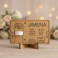 Cuadro Natalicio Madera Personalizable