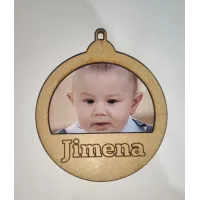 Adorno de Navidad Personalizado con Foto y Nombre