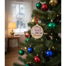 Adorno de Navidad Personalizado con Foto y Nombre