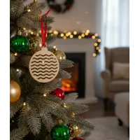 Adorno Navidad Madera Olas