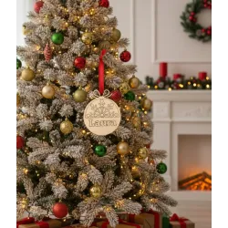 Adorno Navidad Madera - Copo de Nieve y Nombre