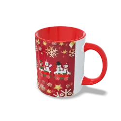Taza Diseño Tren Navideño y Feliz Navidad