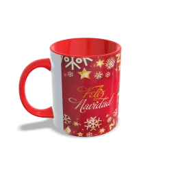 Taza Diseño Tren Navideño y Feliz Navidad