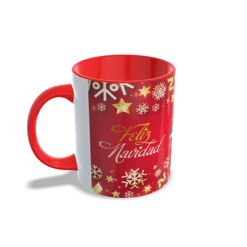 Taza Diseño Tren Navideño y Feliz Navidad