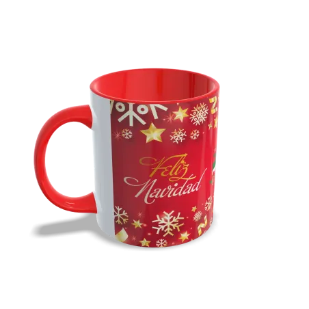 Taza Diseño Tren Navideño y Feliz Navidad