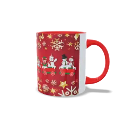 Taza Diseño Tren Navideño y Feliz Navidad