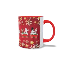 Taza Diseño Tren Navideño y Feliz Navidad