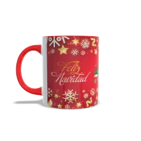 Taza Diseño Tren Navideño y Feliz Navidad