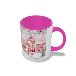 Taza Navidad Papa Noel Diseño Rosa