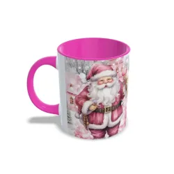 Taza Navidad Papa Noel Diseño Rosa