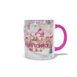 Taza Navidad Papa Noel Diseño Rosa
