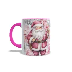 Taza Navidad Papa Noel Diseño Rosa