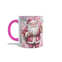 Taza Navidad Papa Noel Diseño Rosa