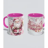 Taza Navidad Papa Noel Diseño Rosa