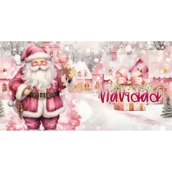 Taza Navidad Papa Noel Diseño Rosa