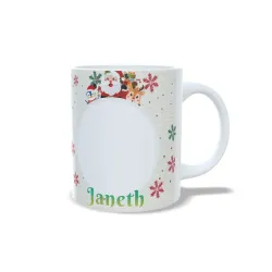 Taza Navidad: Inicial Decorada Foto/Nombre Personalizado