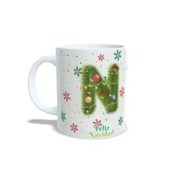 Taza Navidad: Inicial Decorada Foto/Nombre Personalizado