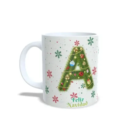 Taza Navidad: Inicial Decorada Foto/Nombre Personalizado