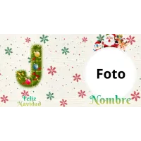 Taza Navidad: Inicial Decorada Foto/Nombre Personalizado