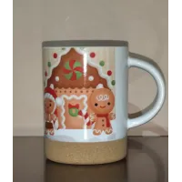 Taza Navidad casa Jengibre base corcho